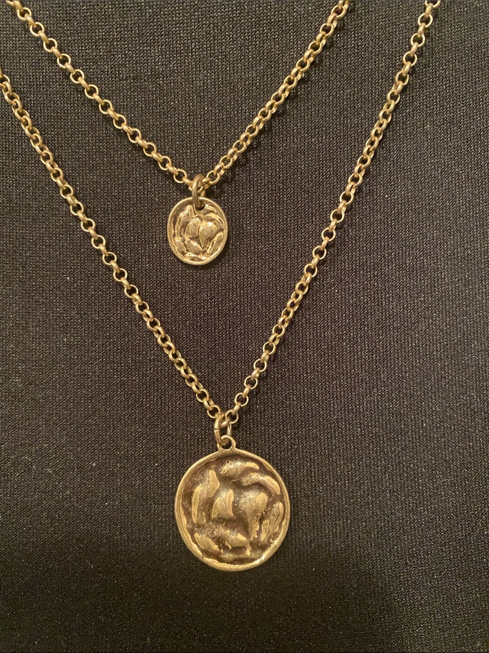 Robert Lee Morris Gold-Tone Double Layer Pendant Necklace